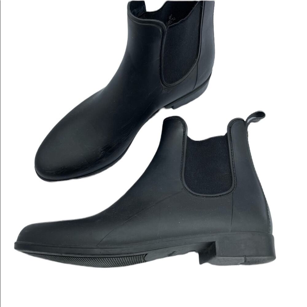 Sam Edelman Black Rubber Chelsea Rain Boots Womens 10 Waterproof Winter Fall